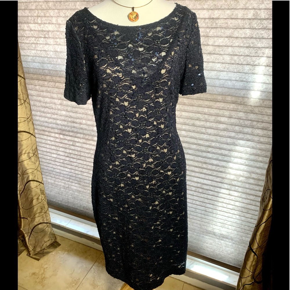 BADLEY MISCHKA Navy Sequined dress